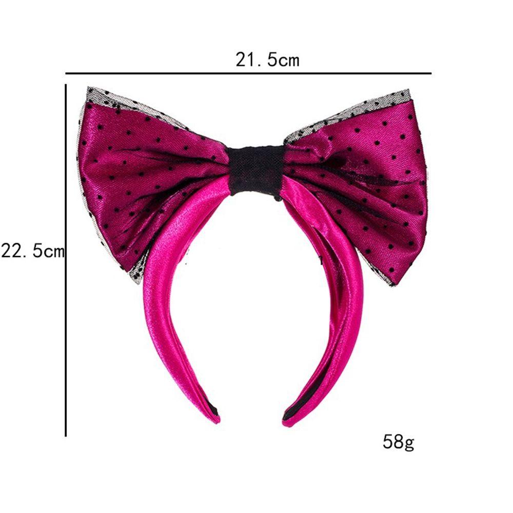 ANEMONE Băng Đô Nơ Họa Tiết Chấm Bi Phối Ren Thời Trang Thu Đông Cho Nữ