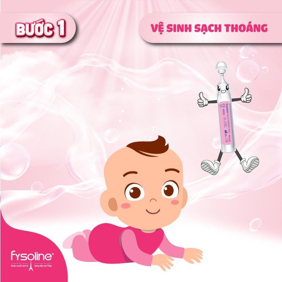 Nươc muối sinh lý Fysoline - Vệ sinh mắt, mũi, miệng an toàn cho bé.