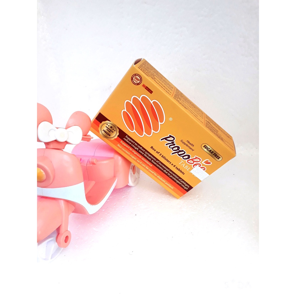 Viên ngậm keo ong PropoBee, hỗ trợ giảm ho, giảm đau rát họng, khản tiếng do ho kéo dài; giảm triệu chứng tăng tiết đờm