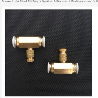 Béc phun sương bằng đồng số 1-2-3 kèm Chân  nối