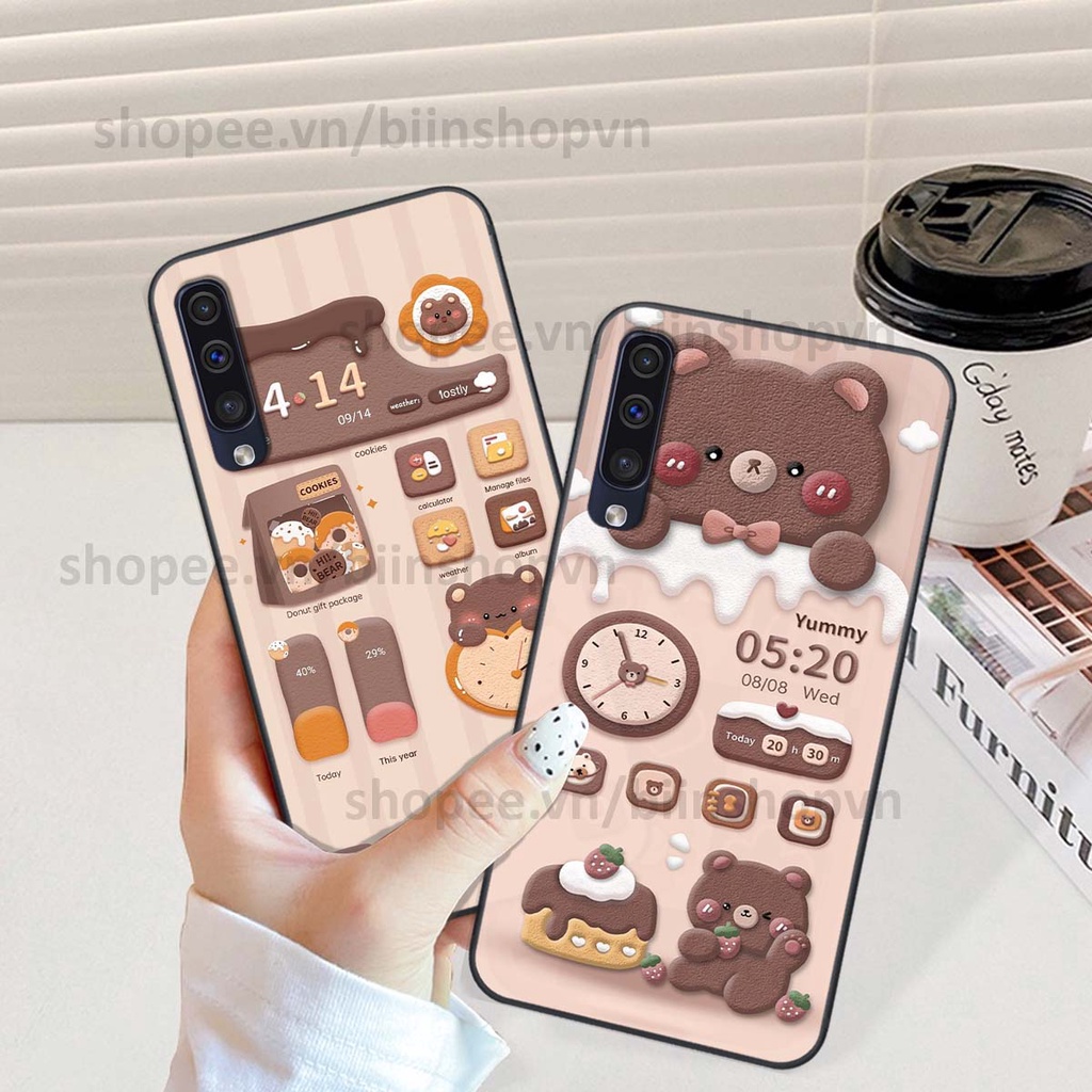 Ốp Samsung A30s / A50 / A50s / A70 in 3D icon gấu nổi siêu xinh, siêu đáng yêu, cá tính phong cách