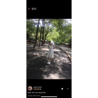 (ẢNH THẬT) VÁY MIDI DÁNG XINH BÁNH BÈO