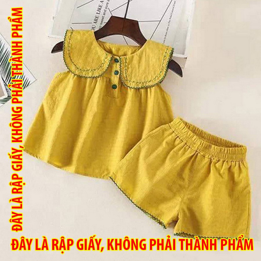 Rập giấy DC020 - Bộ Cổ sen cài khuy nửa thân trước