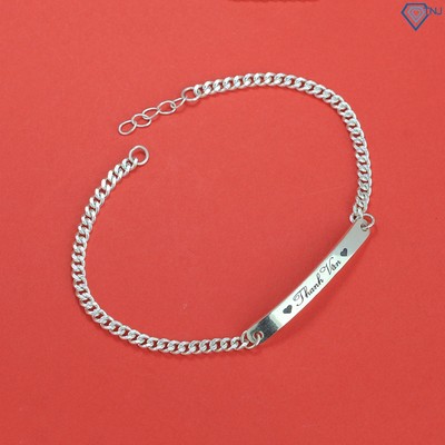Lắc tay bạc nữ đẹp khắc tên theo yêu cầu LTN0100 Trang Sức TNJ
