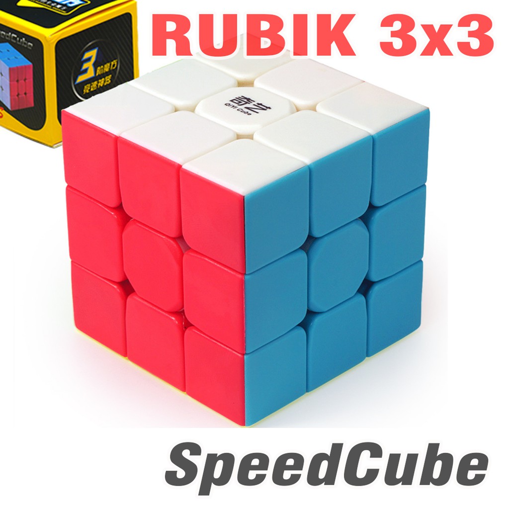 Rubik 3x3 SpeedCube bằng nhựa Rubic 3 Tầng Không Viền QiYi Warrior S Stickerless đồ chơi trẻ em