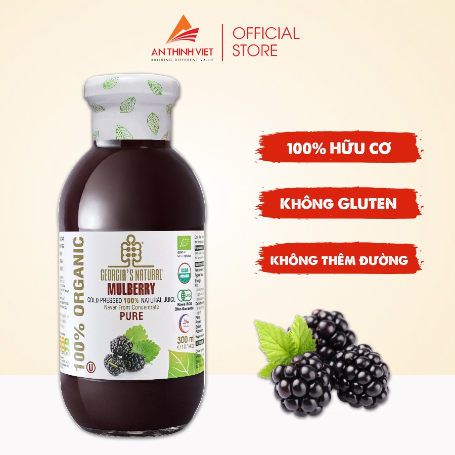 Nước Ép 100% Hữu Cơ Dâu Tằm Mulberry - Georgia's Natural - 750ml