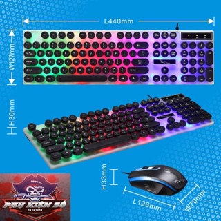 Bàn Phím tròn Kèm Chuột Máy Tính Giả Cơ Con Báo Có LED 7 Màu Ấn Tượng G21 Bền Đẹp Giá Rẻ