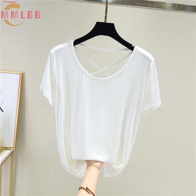 Áo Thun Trơn Tay Ngắn Dáng Rộng Thời Trang Mùa Hè Cho Nữ Size M-2XL