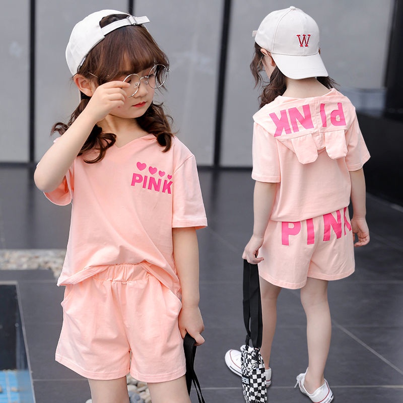 Set đồ mùa hè gồm áo và quần phong cách phương Tây dành cho bé gái