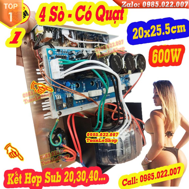 MẠCH SUB 4 SÒ CÓ QUẠT TẢN NHIỆT – MẠCH SUB CÔNG SUẤT LỚN – MẠCH SÚP