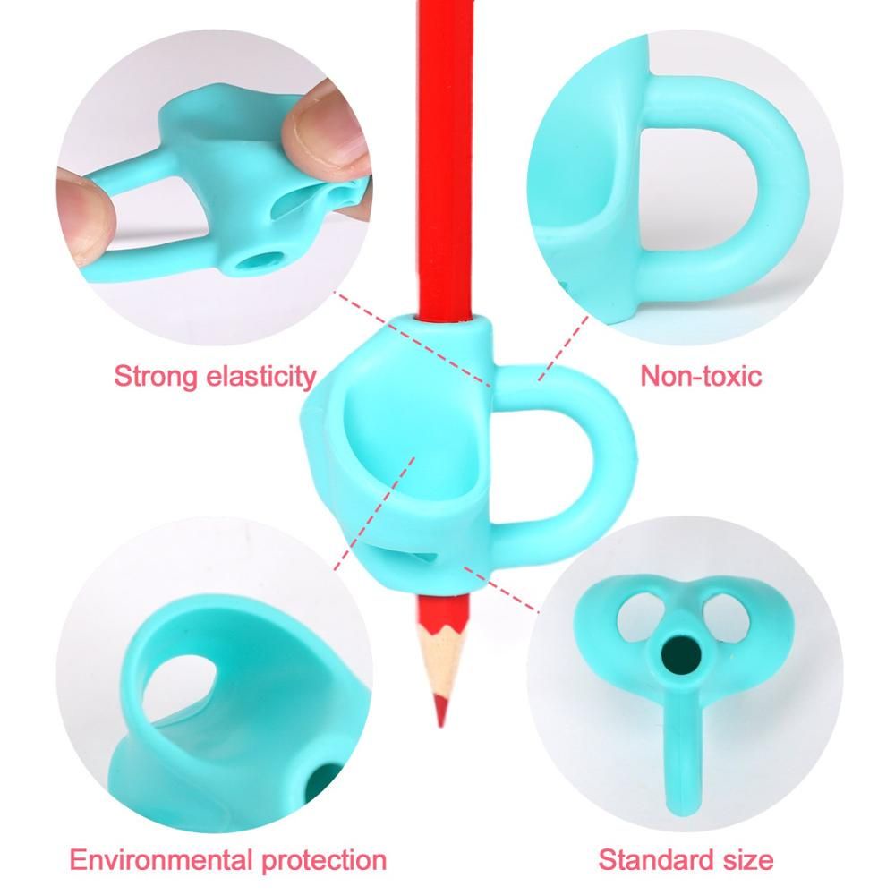 Dụng cụ hỗ trợ cầm bút viết chữ thư pháp ba ngón tay bằng silicone chuyên nghiệp cho trẻ em