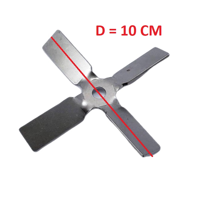 Cánh Khuấy Tuabin 4 Cánh Đường Kính 10 cm Inox 304 - Thương hiệu Bách Hóa Môi Trường