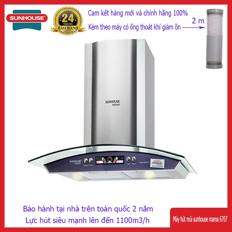 [Mã ELHAMS5 giảm 6% đơn 300K] Máy hút mùi sunhouse mama 6707-70cm