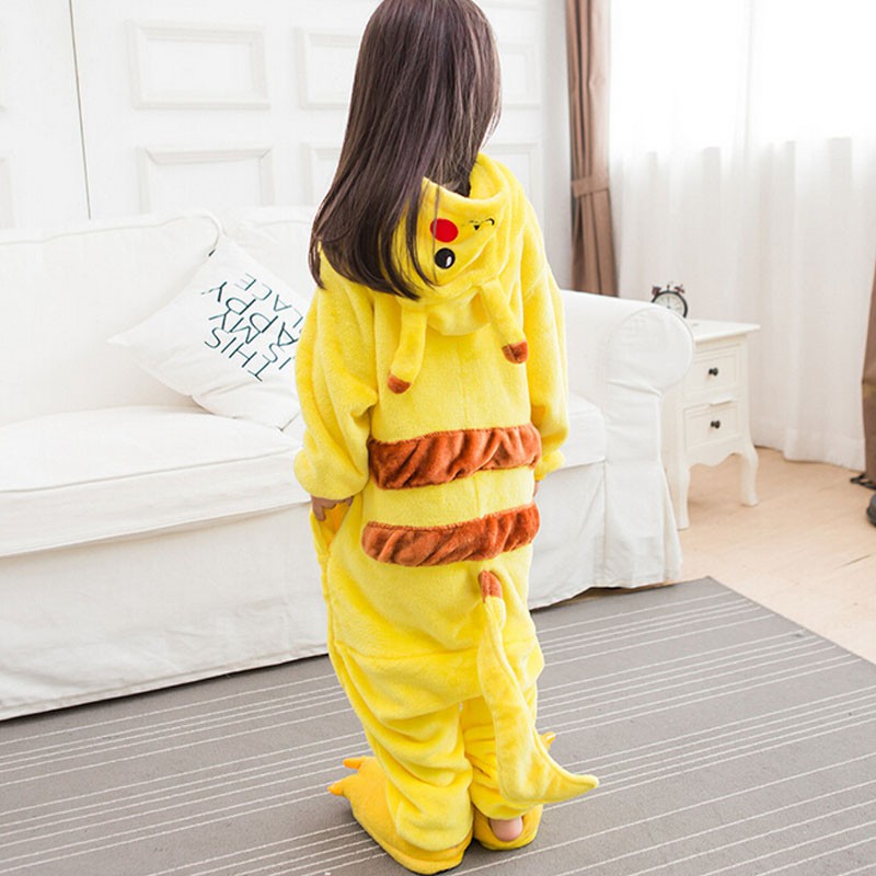 Bộ Đồ Ngủ Áo Liền Quần Hình Pikachu Cho Bé