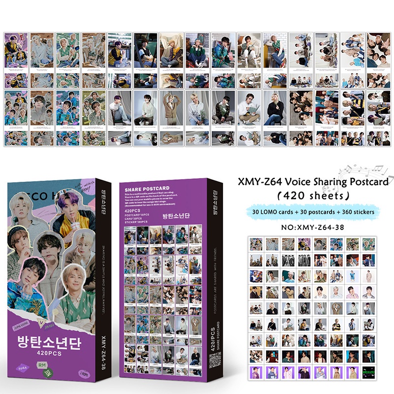 Set 30 Tấm Thẻ In Hình Nhóm Nhạc Kpop BTS Proof Blackpink 2022 NCT DREAM Kèm 30 Miếng Dán