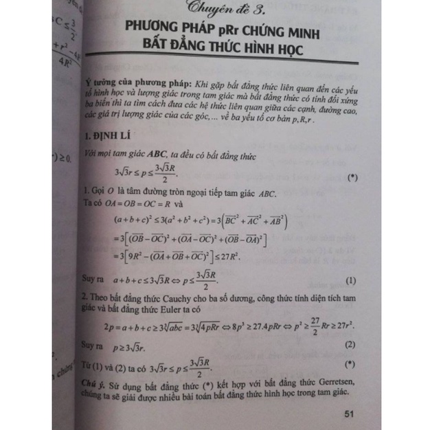 Sách - Các chuyên đề chọn lọc sáng tạo và chứng minh bất đẳng thức hình học