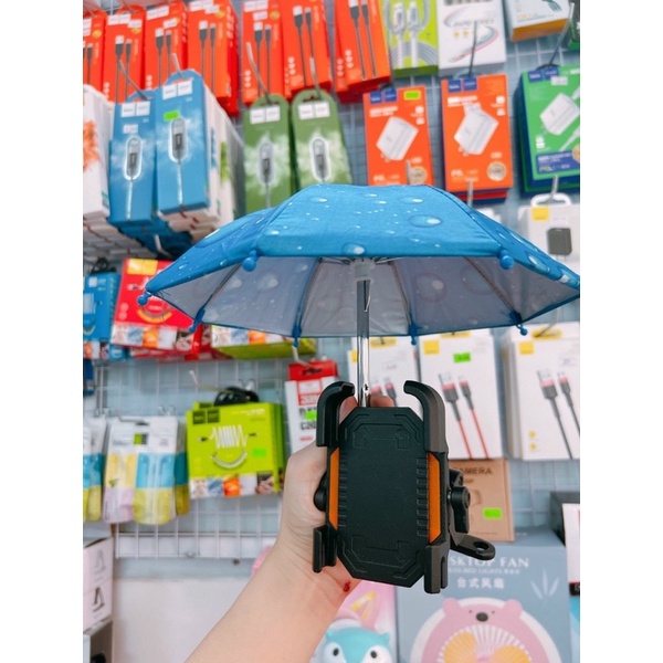 Giá đỡ điện thoại trên xe máy có ống gắn dù mini tiện lợi