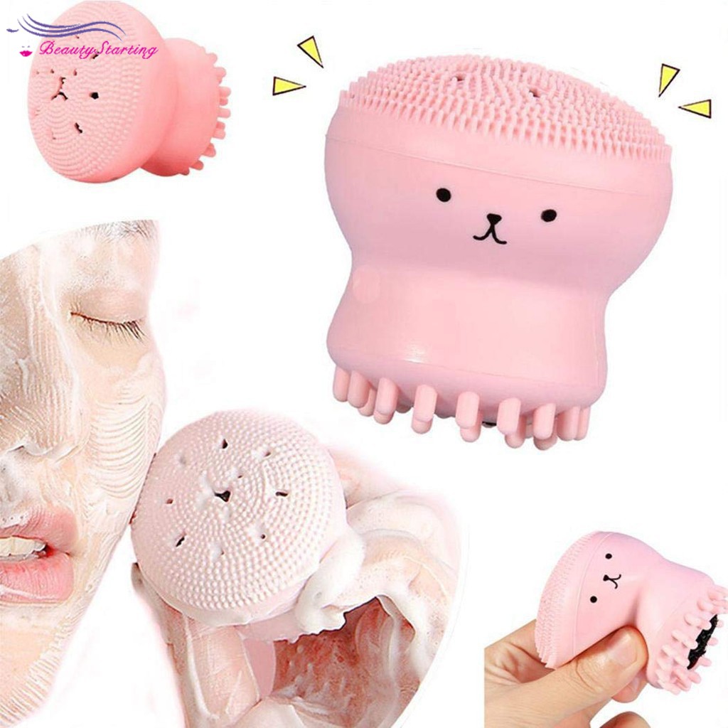 Cọ rửa mặt bằng chất liệu silicon mềm mại hình bạch tuột xinh xắn