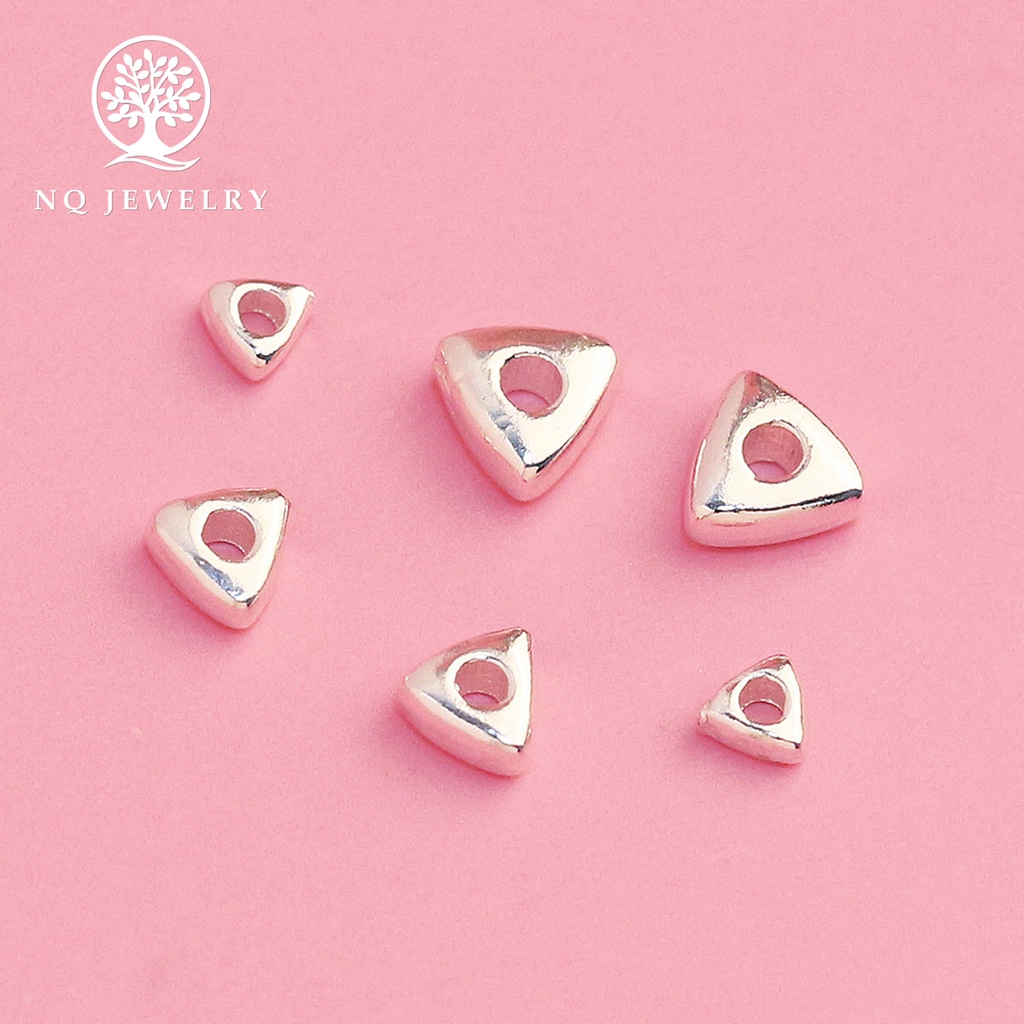 Combo 10 cái charm bạc xỏ ngang tam giác - NQ Jewelry