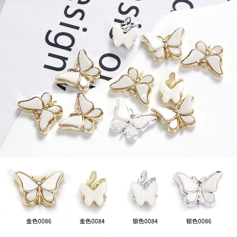 (MớI) Miếng DáN Trang Trí MóNg HìNh BướM ĐíNh Kim Sa