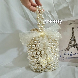 Túi xách nữ đáy tròn handmade làm bằng hạt cườm