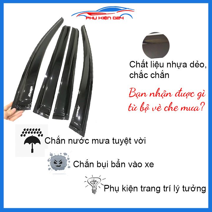 Vè mưa Xpander vè đen che mưa bảo vệ trang trí xe