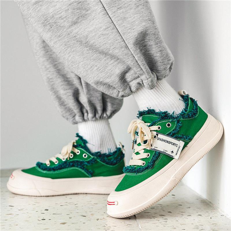 Giày Thể Thao Vải Canvas Mũi To Phong Cách Hàn Quốc Thời Trang Cho Nam