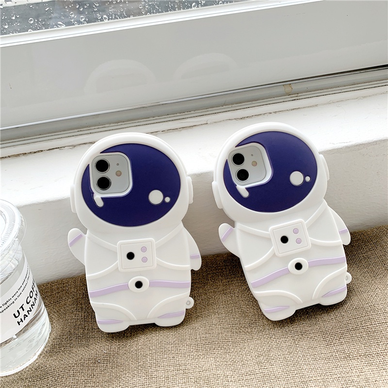Ốp Điện Thoại TPU Mềm Họa Tiết Phi Hành Gia Hoạt Hình 3D Cho iPhone 6 6S 7 / 8 Plus XR X XS Max 11 Pro Max 12 Pro Max SE2020