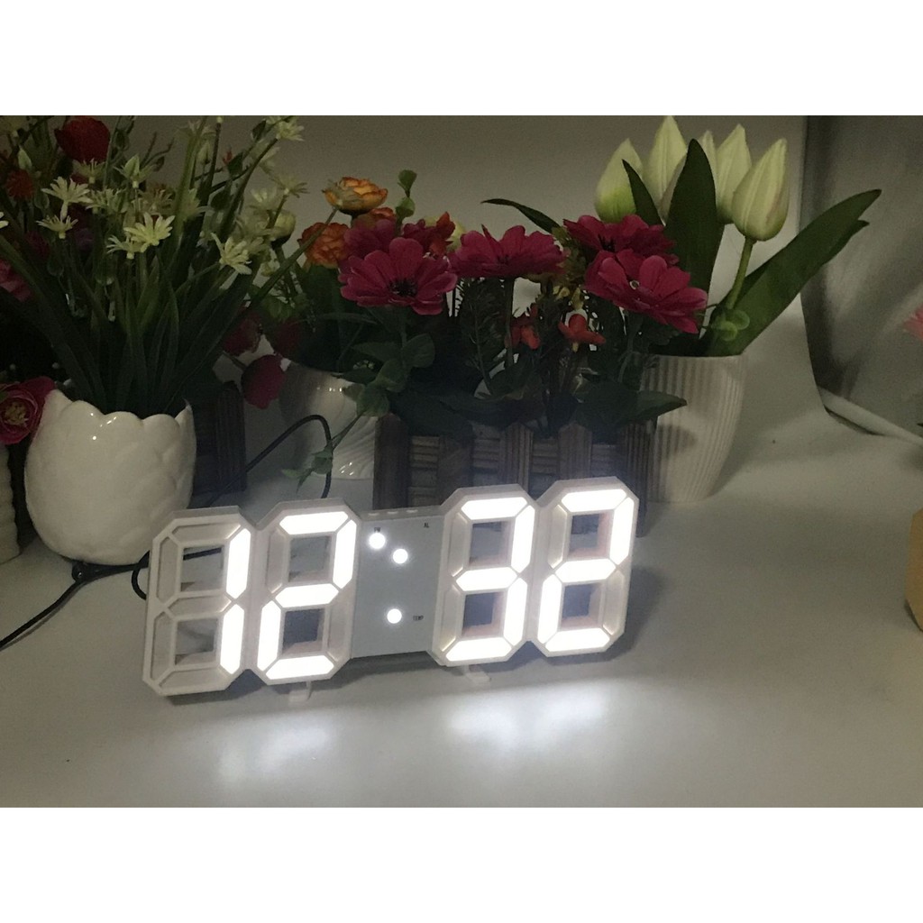 Đồng hồ LED 3D treo tường, để bàn thông minh TN828 Smart Clock