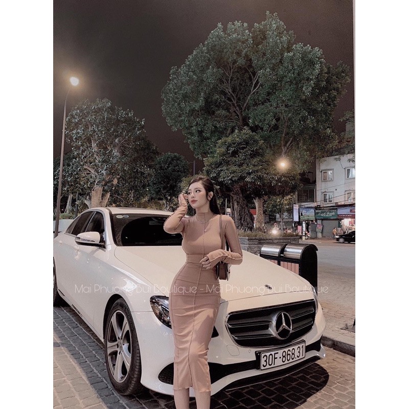 Váy body thun zip dài tay hàng đẹp mpb✌️2 màu ảnh thật | BigBuy360 - bigbuy360.vn