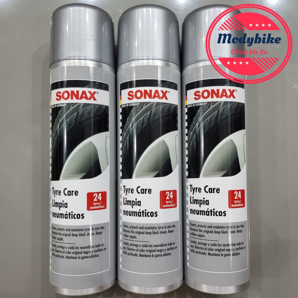 Làm đen bóng, bảo dưỡng lốp xe cao su mềm mại dạng bọt 400ml - Sonax tyre care