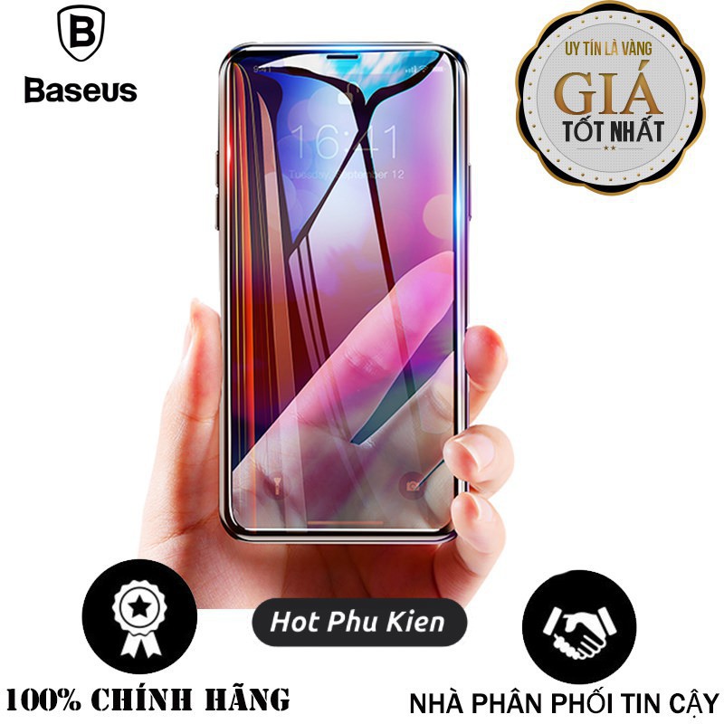 [BH 1 ĐỔI 1] Miếng dán kính cường lực màn hình iPhone X / iPhone XS Baseus mỏng 0.3mm chống chói chống tia cực tím