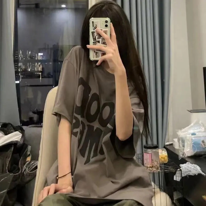 Áo Thun Tay Ngắn Dáng Rộng Phong Cách Hàn Quốc Thời Trang Mùa Hè Cho Nữ 2XL