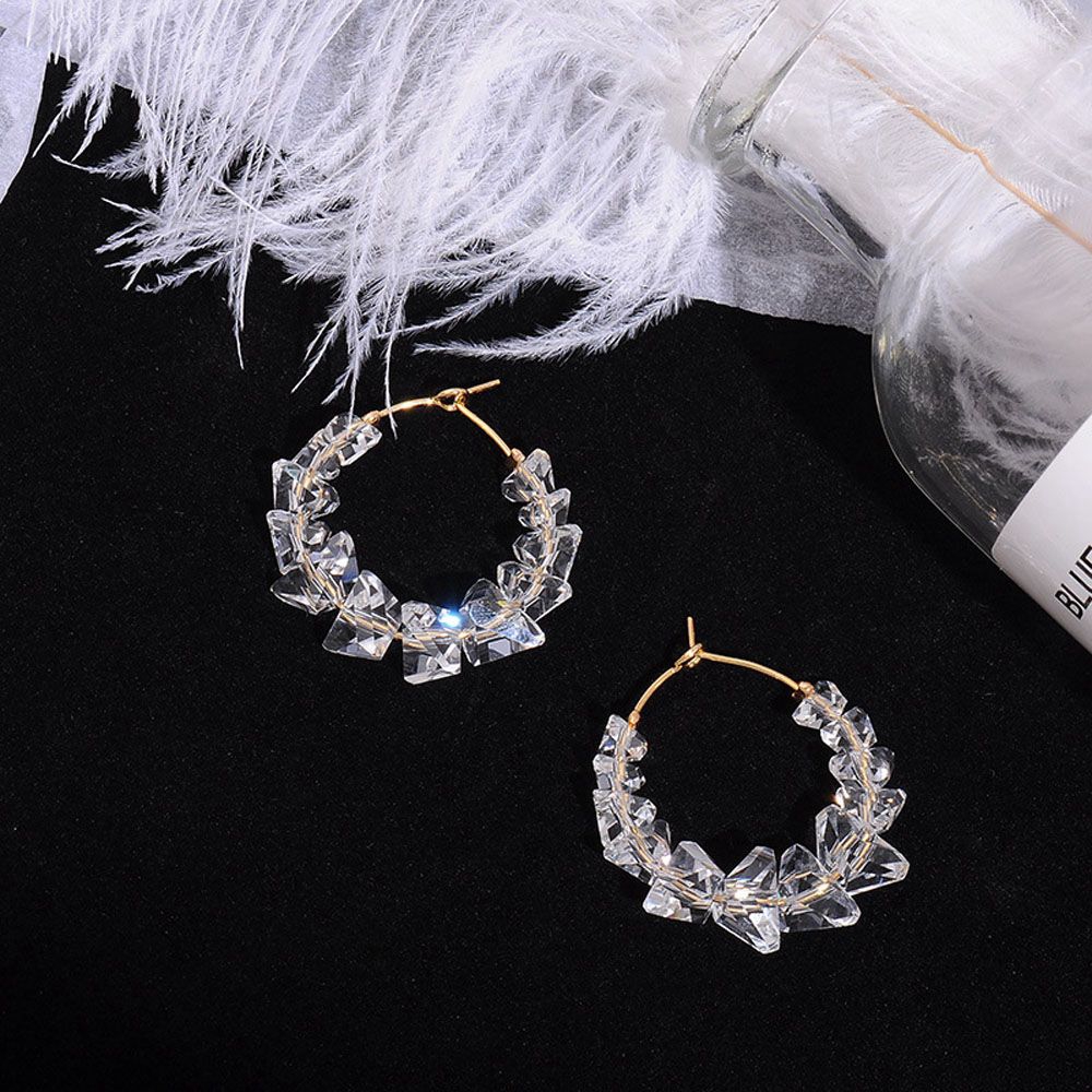 MKEB Hoa tai dáng tròn chất liệu acrylic phong cách hợp thời trang