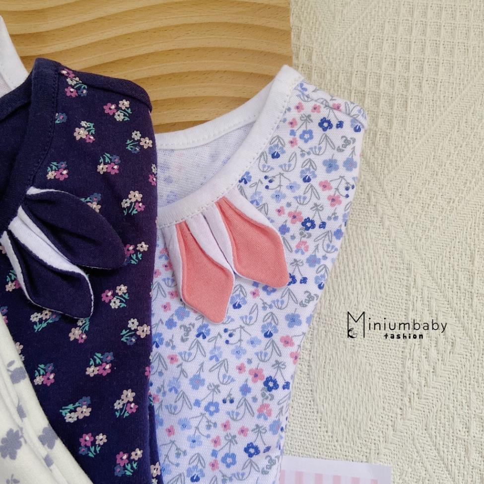 Bộ đồ dài tay quần dài thu đông hoa nhí tai thỏ cho bé gái chất 100% cotton, quần áo trẻ em MiniumBaby-SB1062