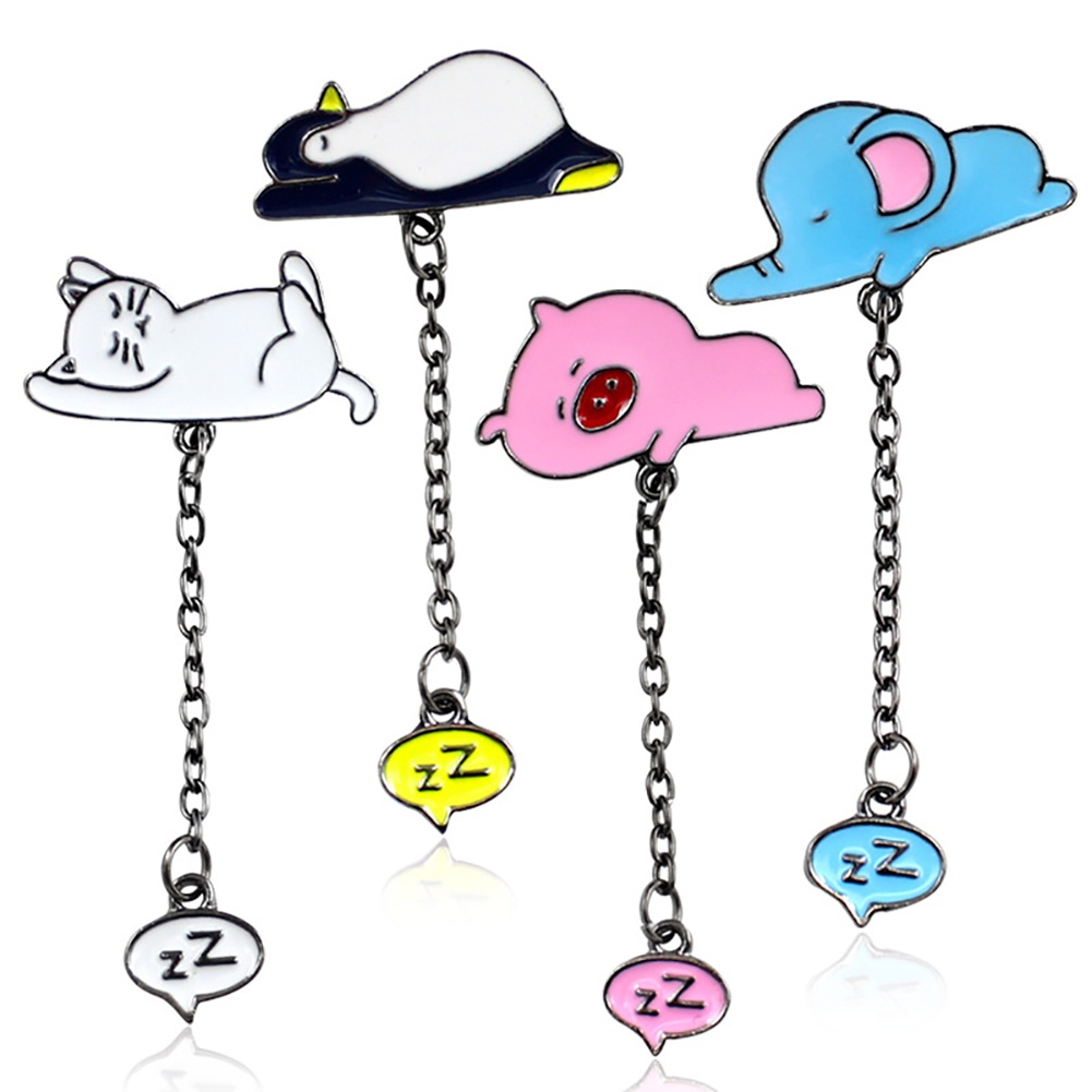 Ghim cài áo hình động vật đang ngủ dễ thương