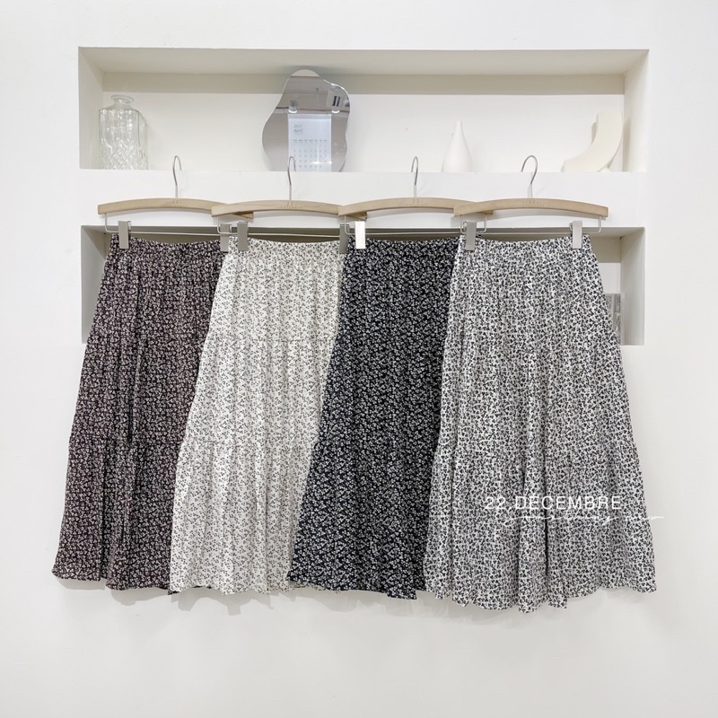 Chân váy 3 tầng hoa nhí