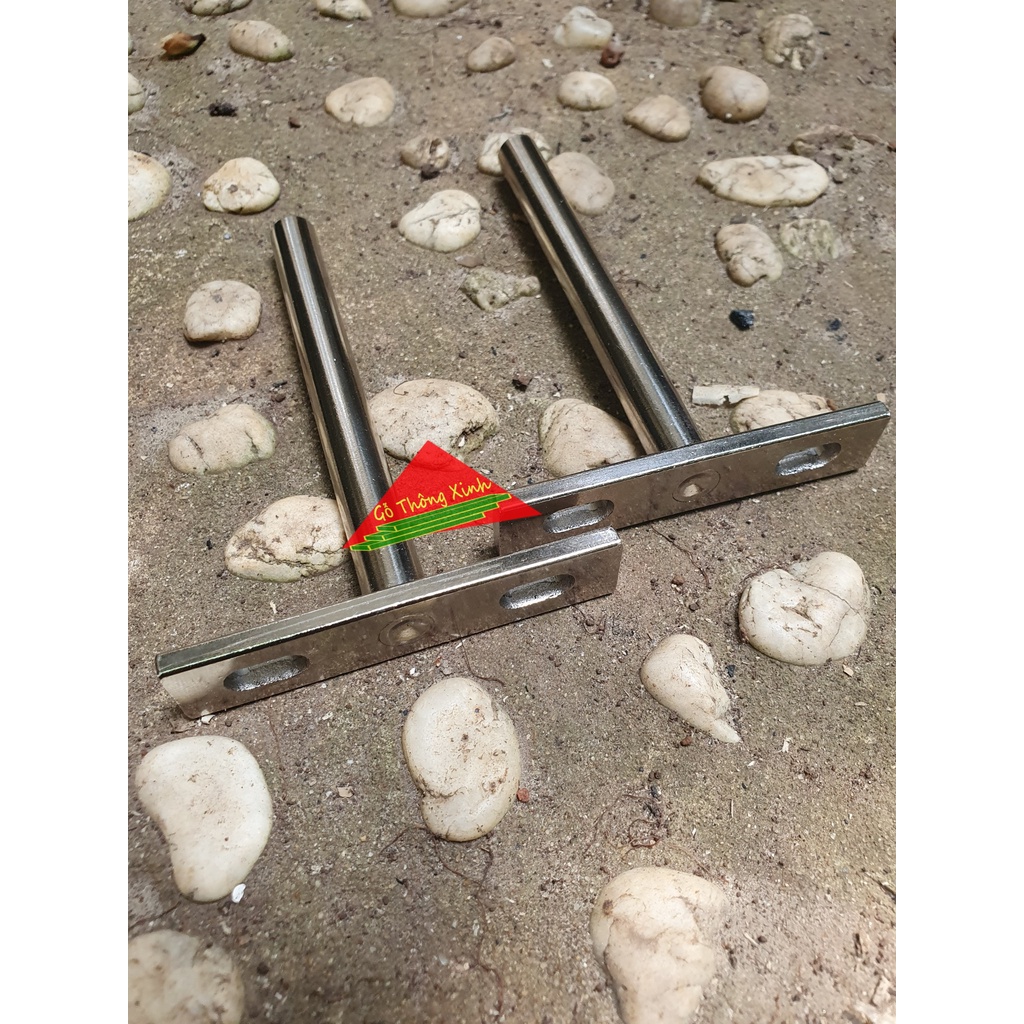 Cặp chốt đỡ kệ âm tường bằng inox dài 10cm chịu lực tốt, âm vào gỗ tạo tính thẩm mỹ cao,đẹp chắc chắn
