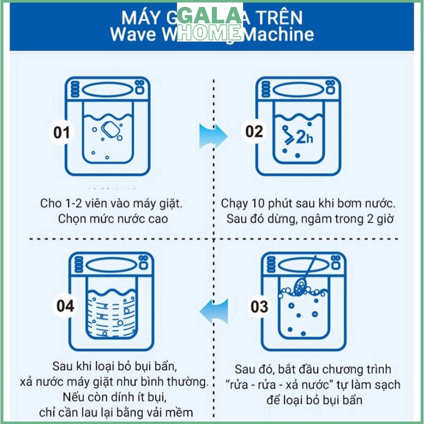 Viên tẩy lồng máy giặt Viên tẩy vệ sinh lồng giặt Denkmit HÀNG CHUẨN ĐỨC GALA HOME