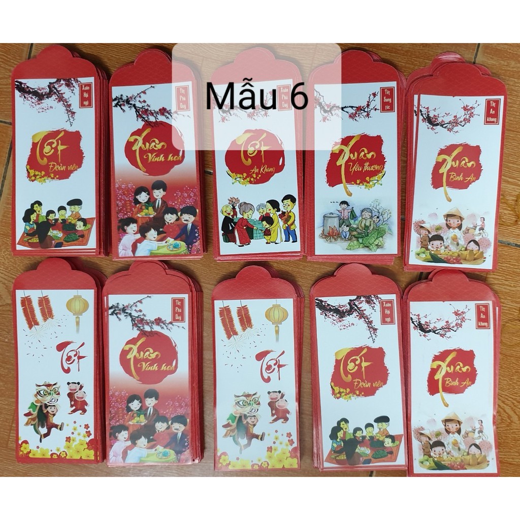 FREESHIP ĐƠN 99K_{BUÔN/SỈ} 500 bao lì xì Tết 2019 nhiều mẫu (đã đóng túi 10 chiếc)