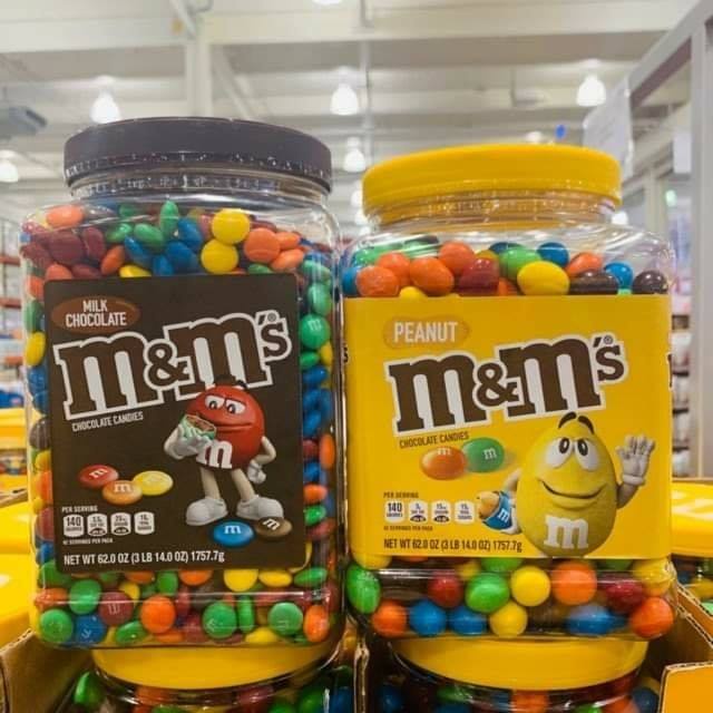 Socola M&amp;M không nhân , có nhân hộp 1.8kg