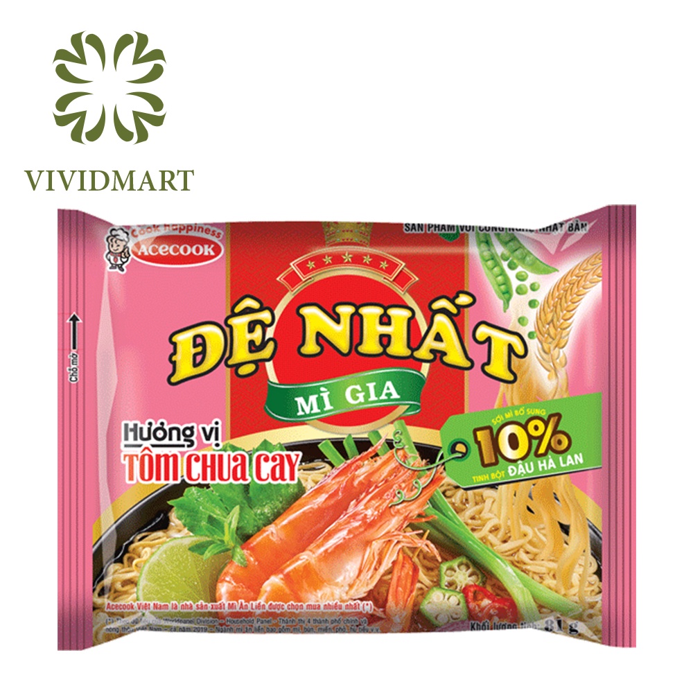 [Toàn quốc] [Gói lẻ] MÌ ĐỆ NHẤT VỊ THỊT BẰM, VỊ TÔM CHUA CAY - GÓI 82g - ACECOOK | BigBuy360 - bigbuy360.vn