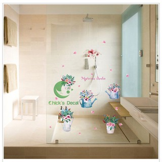 Decal dán tường hình bình hoa trang trí