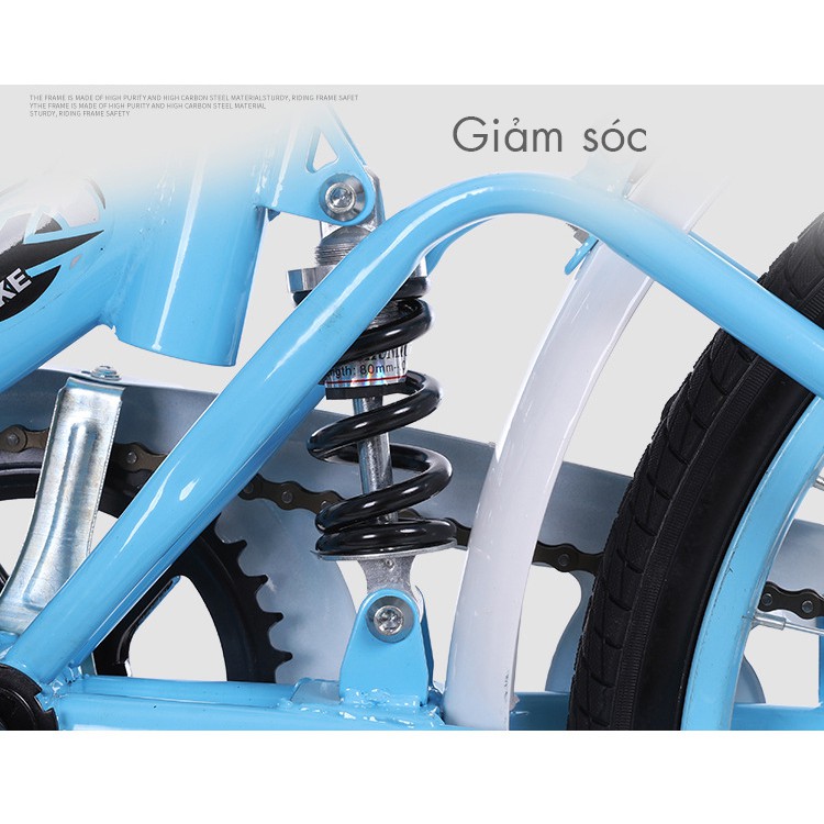 Xe đạp royal gấp gọn 16, 20 inch Jiebeir cho trẻ em và người lớn, xe cho cho gia đình- hàng sẵn trắng