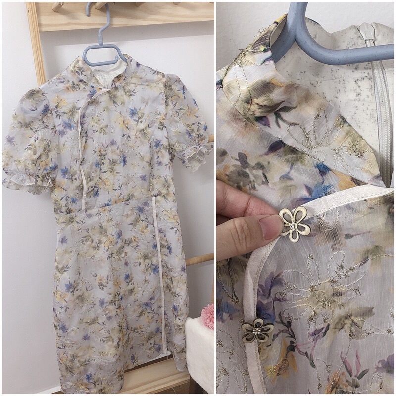 Sườn xám hạc sơn thuỷ siêu đỉnh