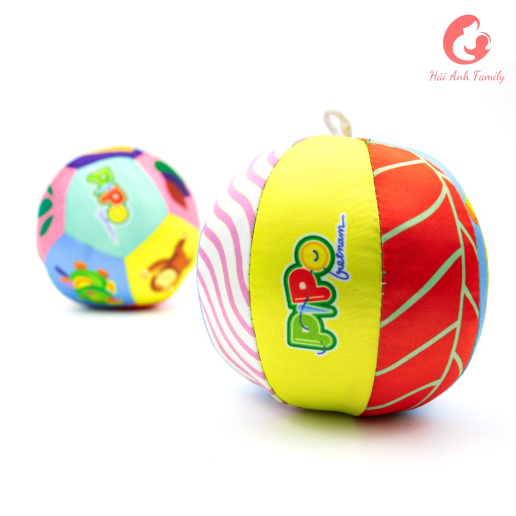 Đồ chơi Bóng Vải kèm lục lạc Pipo Animals loại 12 miếng ghép