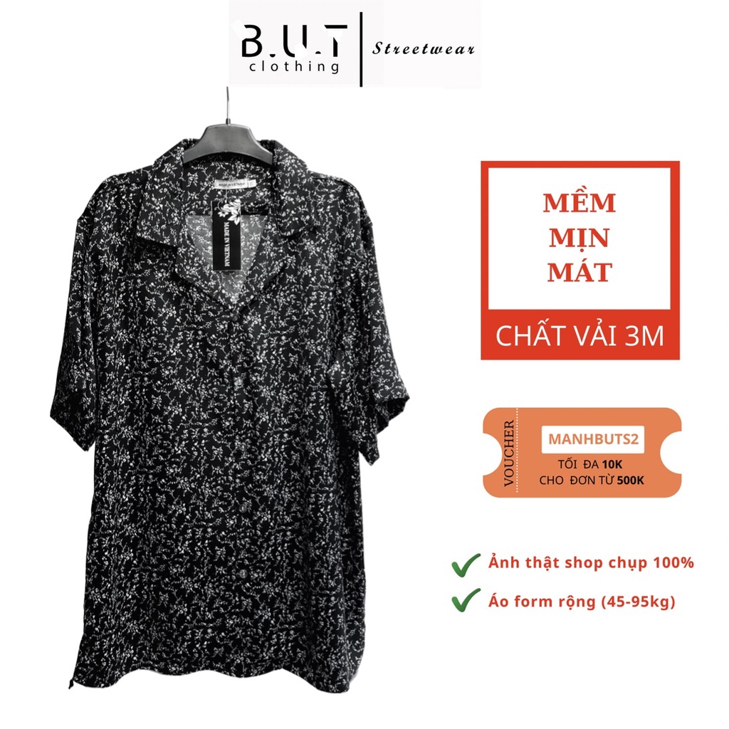 Áo sơ mi họa tiết ngắn tay LÁ NHỎ trơn mềm dành cho nam nữ | BUTCLOTHING