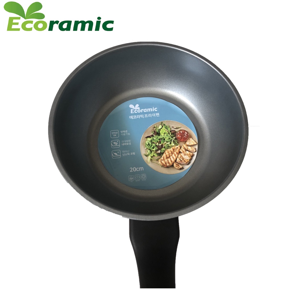 CHẢO SÂU LÒNG VÂN ĐÁ ecoramic 28CM (ko dùng được bếp từ)