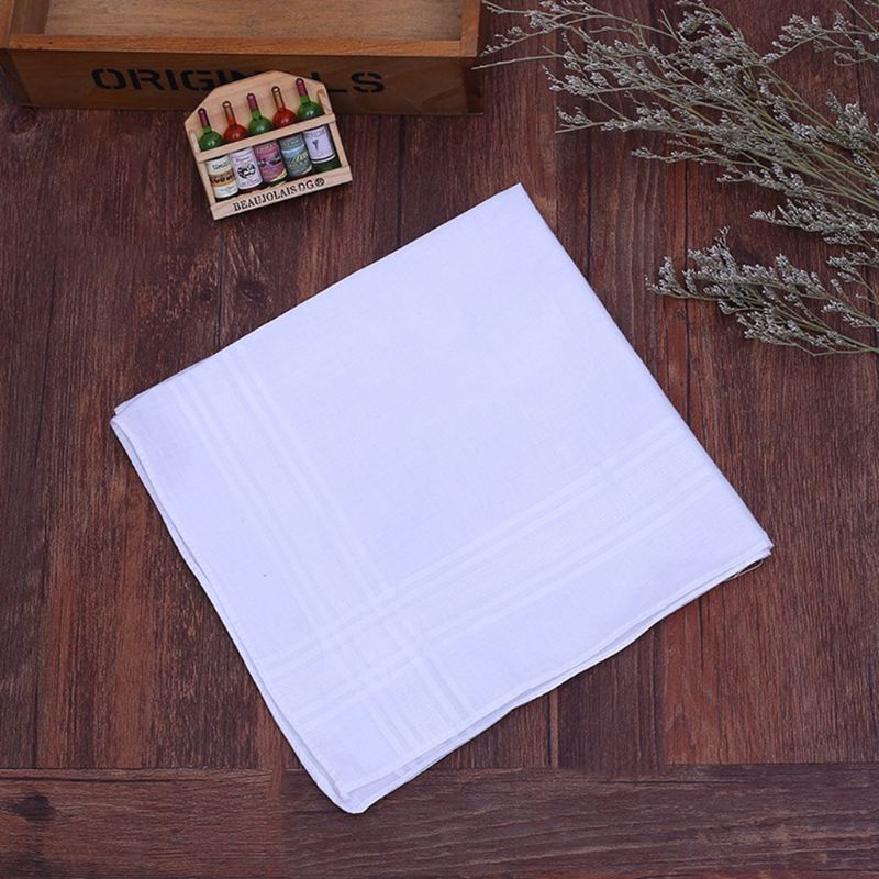 Set 12 Khăn Tay Cotton 40x40cm Họa Tiết Sọc Vuông Tự Làm Cho Nam Nữ