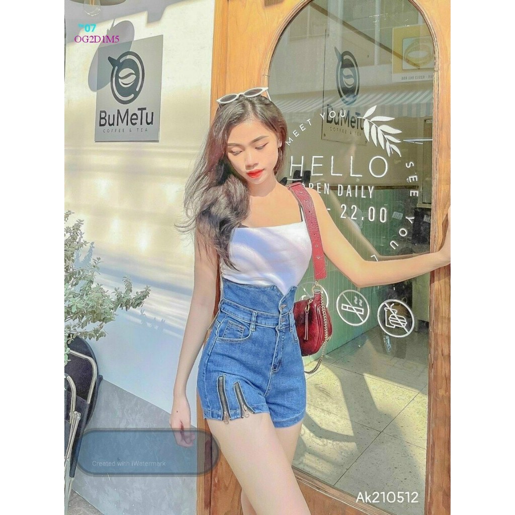 [CLOV10 giảm ngay 10k]Quần short Jean nữ Cao Cấp lưng cao chất jean Co dãn nhẹ vải mềm màu xanh thoải mái khi mặc